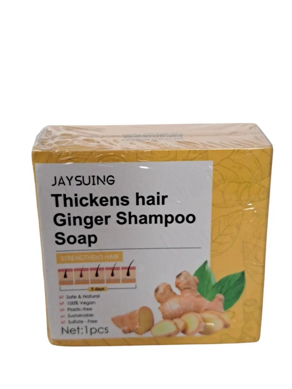 2-Pack Ginger Shampoo Bar Thickens Hair 3.5 oz per bar Jaysuing